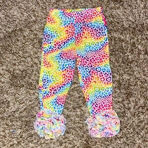 Lisa Frank x Posh Peanut rainbow leopard cha cha leggings 18-24 month